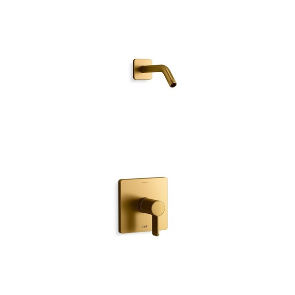 Kohler Parallel Shower Trim, Less Showerhead Vibrant Brushed Moderne Brass TLS23503-4-2MB - main